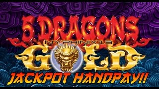 Aristocrat | 5 Dragons Gold Slot Live Play Bonus JACKPOT HANDPAY!