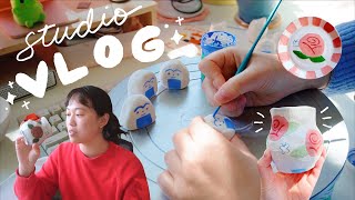 ART VLOG 🍰🌹💓 I Make Lots of Art + Bake a Pink Cake