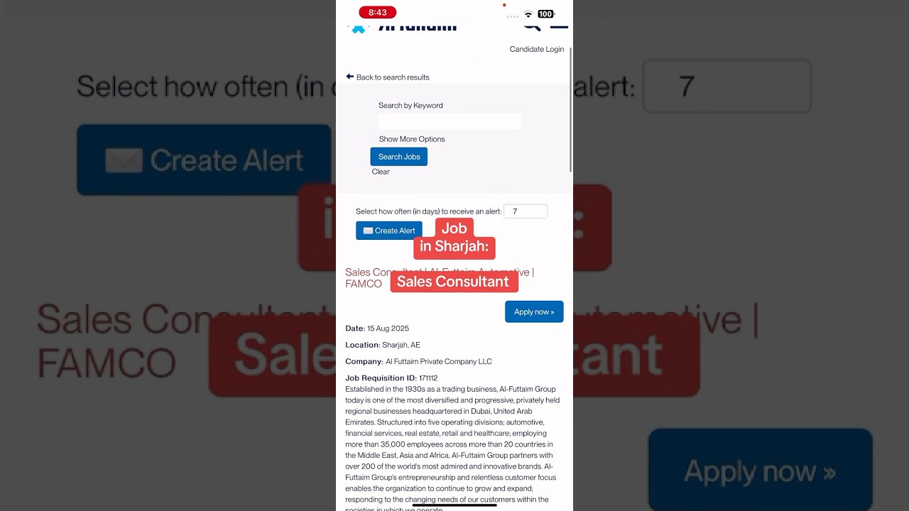Sales Consultant Job in Al Futtaim Company, Sharjah UAE 🇦🇪 