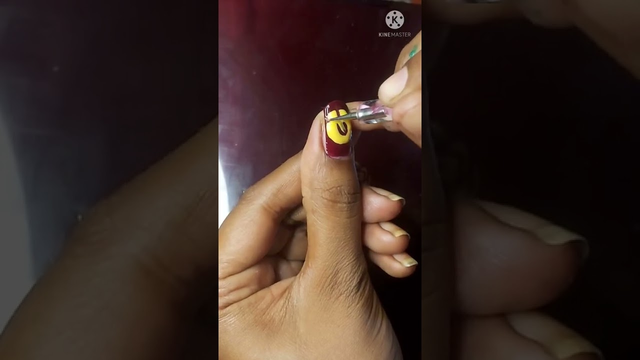 sun 🌞 flower nail art at home  