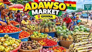 Adawso ROADSIDE FRUIT MARKET 🇬🇭 | Amazing Ghana Market Full of Fresh Fruits! 🍉🍊#ghana#market#africa