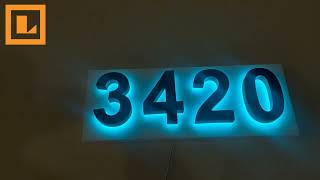 Sky Blue Illuminated House Numbers - Durable Bright Street Address Signs Lithousesigns