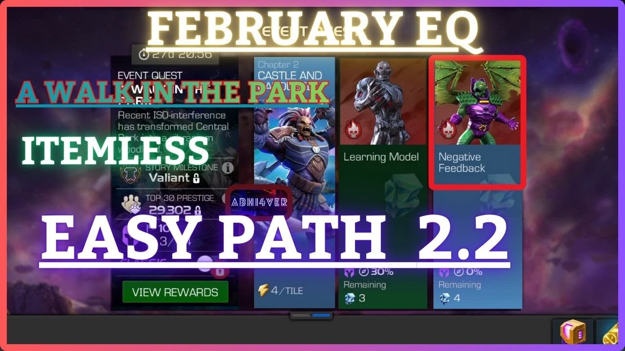 MCOC | EQ 2.2 | Easy Path | February EQ | A WALK IN THE PARK | Itemless |