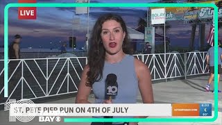 Runners watch sunrise on St. Pete Pier for 4th of July fun run