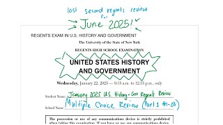 January 2025 United States History and Government Regents Review