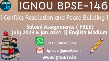 IGNOU BPSE-146 Solved Assignment July 2023 & Jan 2024 [FREE] || IGNOU BAG || IGNOU TV || IGNOU ||