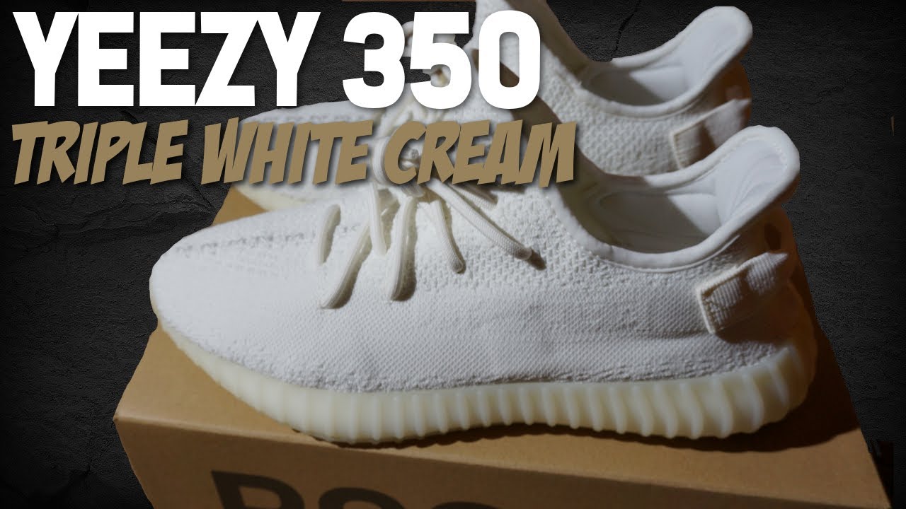 👟 Adidas YEEZY BOOST 350 V2 CREAM TRIPLE WHITE | Unboxing & On Feet ...