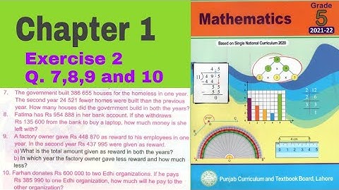 5th class maths chapter 1 exercise 2 | Question 7,8,9 and 10 | Words problems | Ilmi darasgah