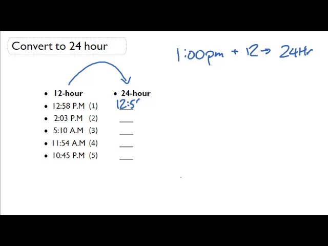 Convert Time From 12 Hour Clock To 24 Hour Clock Youtube