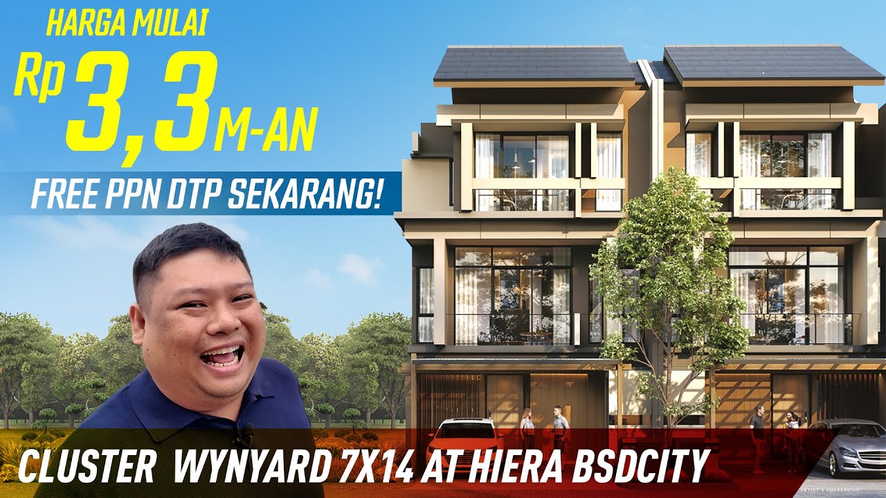 #housetour FREE PPN HADIR di CLUSTER WYNYARD HIERA BSD CITY | TIPE 7x14 | 3 LANTAI START 3,3 M-AN