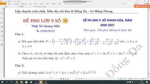 Đề HSG sở Thanh Hóa 2020-2021