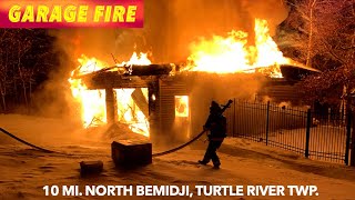 Garage Fire North Of Bemidji, Minnesota