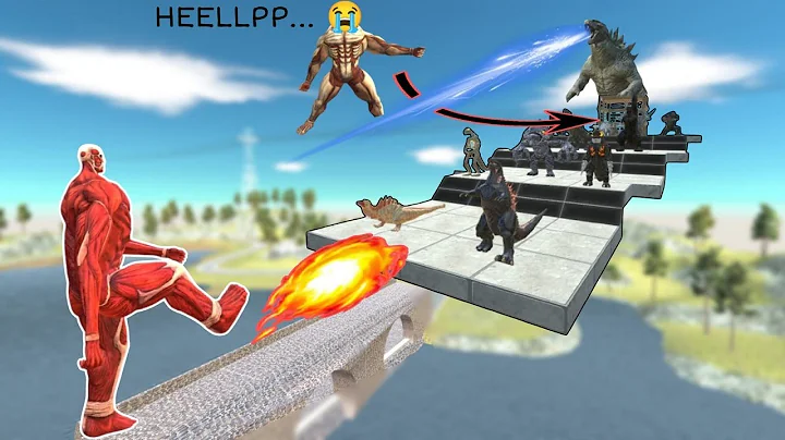 1vs1 Colossal Titan Rescue from Godzilla 2014 + all Kaiju Monsters - Animal Revolt Battle Simulator