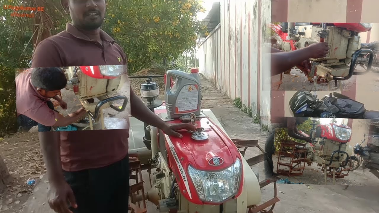 VST SHAKTI 135 DI ULTRA power tiller engine oil Changing