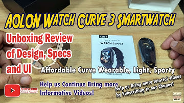 AOLON Watch Curve 3 Smartwatch - UNBOXING Review of Design Specs and UI 