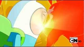 Мультарт Adventure Time Burning Low Finn and Flame Princess Kiss
