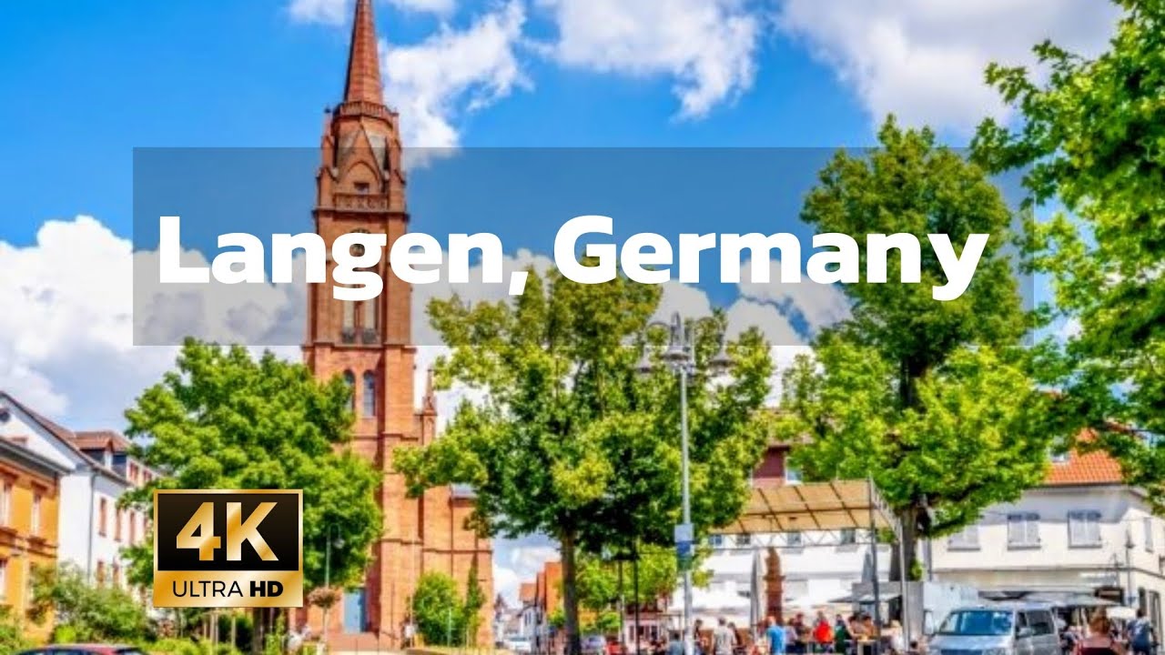 Walking in langen, Germany, 4K 