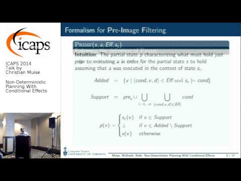 ICAPS 2014: Christian Muise on &quot;Non-Deterministic Planning With Conditional Effects&quot;