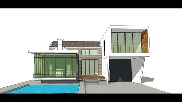 Sketchup create Modern small House model  Tutorial basic for beginner