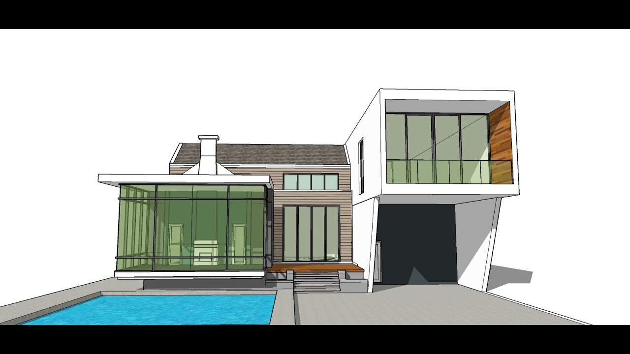  Tutorial  Sketchup  pro create modern house  model YouTube