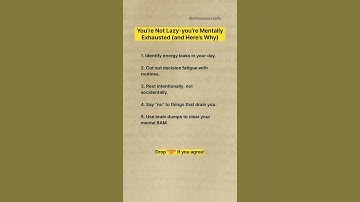 You’re Not Lazy—You’re Mentally Exhausted (And Here’s Why)#motivation#english #fyp#psychology#quotes