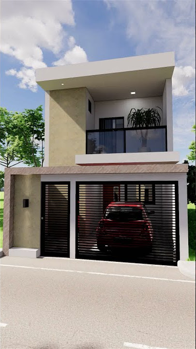 ✅SOBRADO PEQUENO E MODERNO COM 2 QUARTOS GEMINADO  ESTREITO 5X14 |GARAGEM #shorts