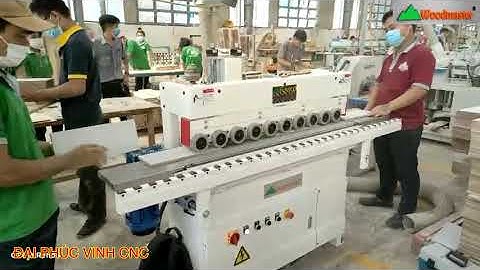 MÁY CHÀ NHÁM CẠNH TỰ ĐỘNG 2 Trục Woodmaster ( 1 trục mút 1 trục chổi)