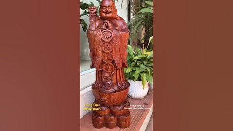 Cụ di lặc chúc phúc gỗ hương đá