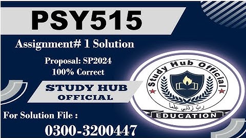 PSY515 Assignment 1 Solution Spring 2024, PSY515 Assignment 1 solution 2024, PSY515 assig 1 solution