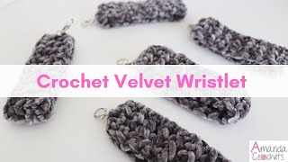 Crochet Velvet Wristlet | Velvet Keychain | Beginner Crochet Tutorial by Amanda Crochets 1,798 views 11 months ago 13 minutes, 24 seconds