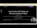 Auto-Monitor SEC Filings and Filter by Investment Thesis