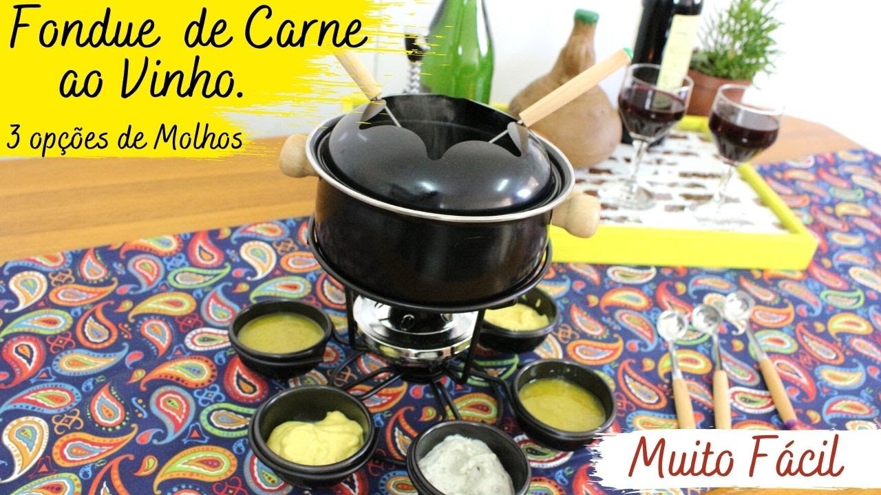 Como Fazer Fondue de Carne (Feito no Vinho) - Muito fácil  | Dia dos Namorados