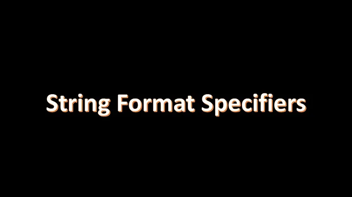 Formatted Outputs with String Format Specifiers