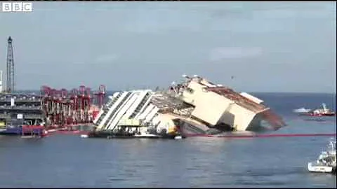 BBC News   Time lapse of Costa Concordia salvage operation