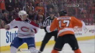 Travis Moen vs Wayne Simmonds Apr 3, 2013