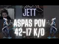 LEV Aspas POV Jett on Split 42-17 K/D (VALORANT Pro POV)