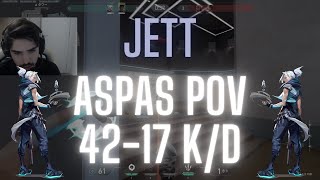 LEV Aspas POV Jett on Split 4217 K/D (VALORANT Pro POV)