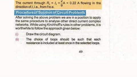 Procedure of solution of circuit problems