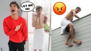 LOCKED OUT PRANK ON TWIN BROTHER!