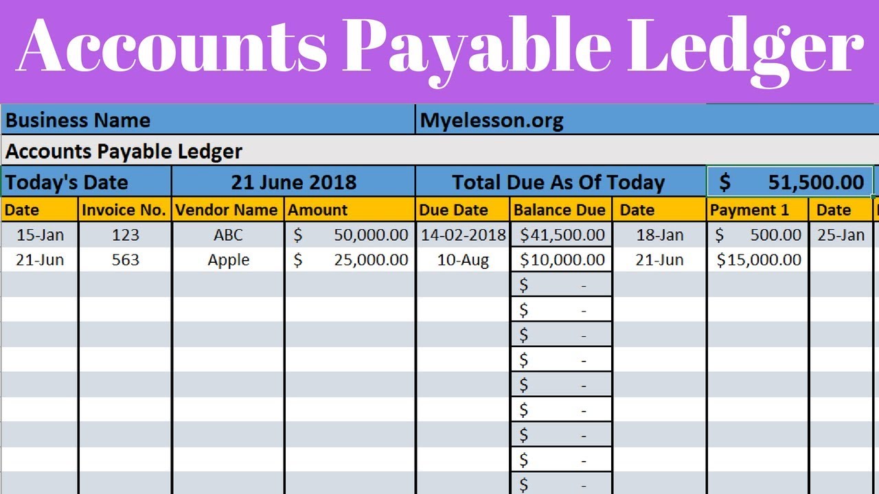 Accounts Payable Excel Template For Your Needs