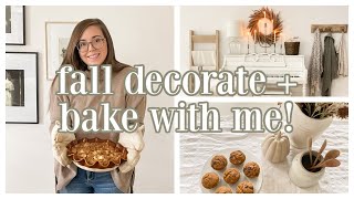 FALL DECORATE + BAKE WITH ME | FALL DECORATING IDEAS 2022 | COZY, NEUTRAL FALL DECOR