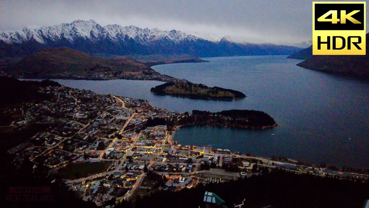 【4K HDR】Queenstown Night View From Skyklin Queenstown Viewing Deck South Island New Zealand