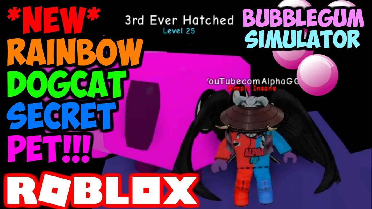 New Best Secret Pet Rainbow Dogcat Bubble Gum Simulator Roblox - videos matching i made a shiny patriotic penguin in roblox