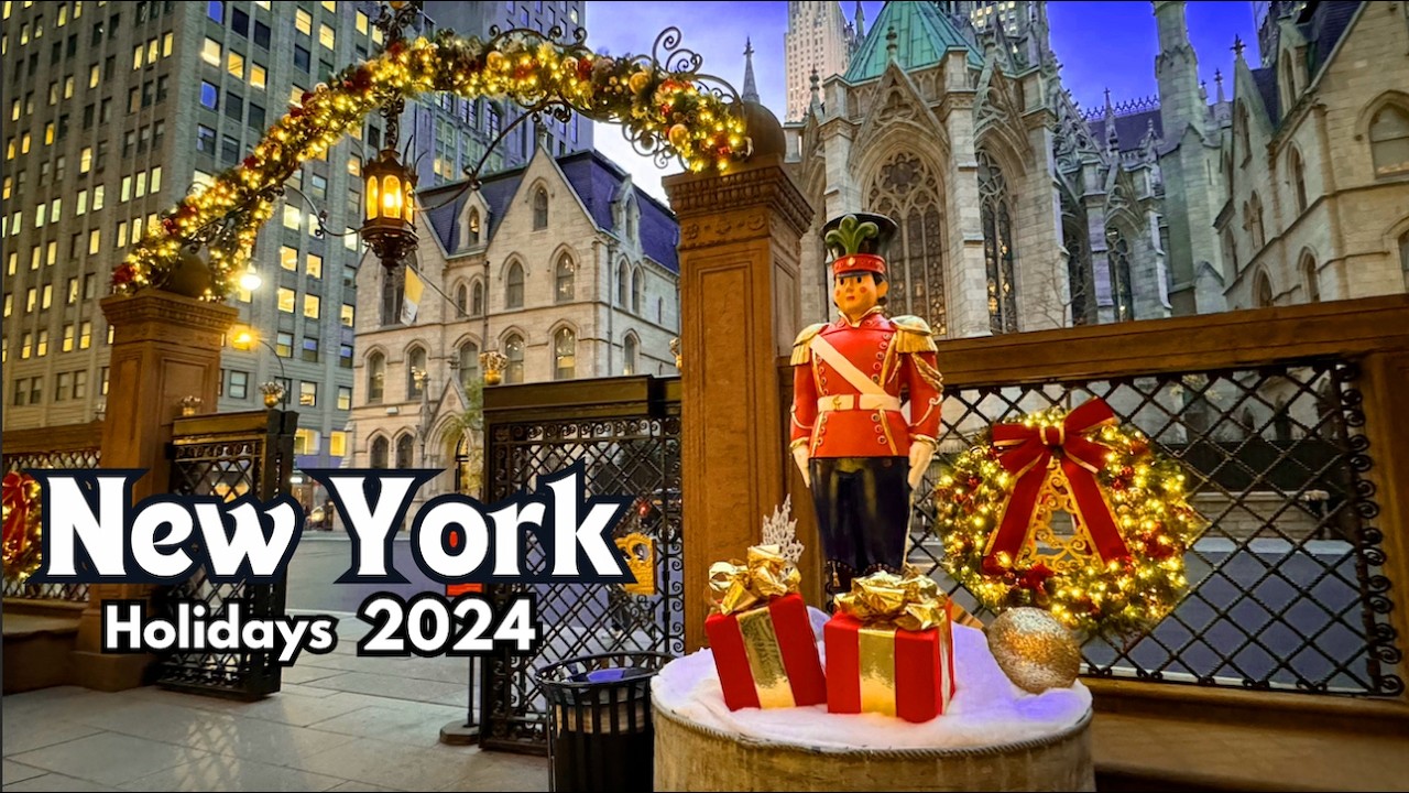New York, Amerika Serikat | NYC Christmas | Tur Jalan Kaki 4K