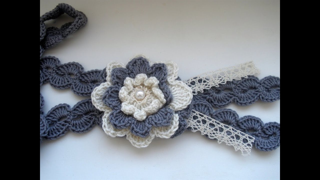 Crochet Flower Statement Necklace. Part 1 Step by step  Вязаное колье.