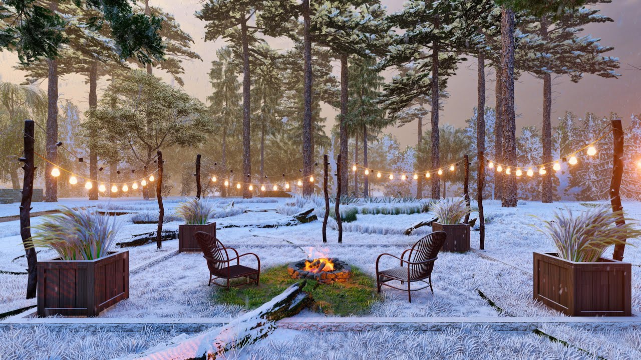 White Winter Ambience | Snowy | Wind, Birds Sound for Sleep, Relax