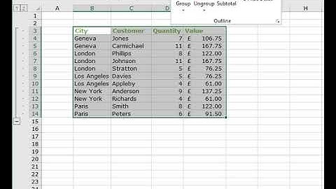 Group and subtotal data in Excel