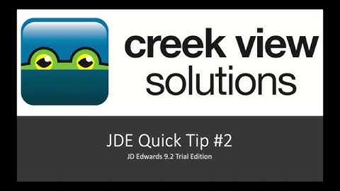 JDE Quick Tip #2 - JD Edwards Trial Edition