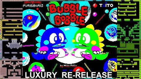BUBBLE BOBBLE (Luxury Re-release / 2 Loading screens / Trainer options) Walkthrough, ZX Spectrum