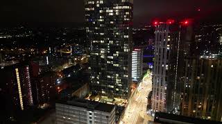 Birmingham City Centre City lights 4K Drone Beautiful Sceneries